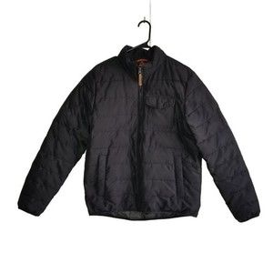 Gerry Black Coat Full Zip Snap Pockets Men's Size Medium